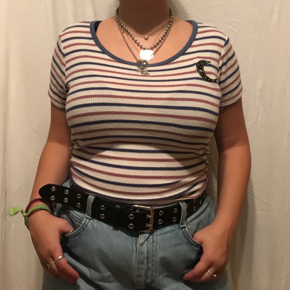 striped ribbed tee